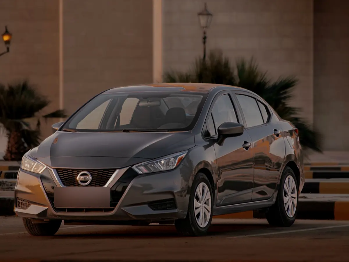 Gray Nissan Versa sedan